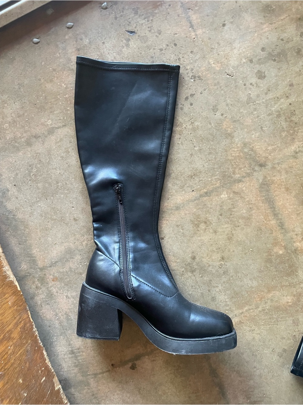 Black Faux Leather Go-Go Boots 🖤